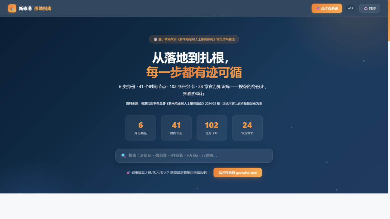 新来港落地指南2026｜高才优才专才办证时间线+任务清单
