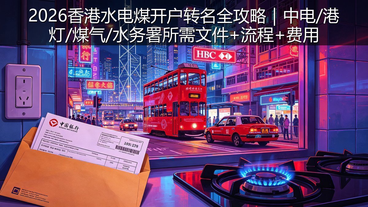 2026香港水电煤开户转名全攻略｜中电/港灯/煤气/水务署所需文件+流程+费用