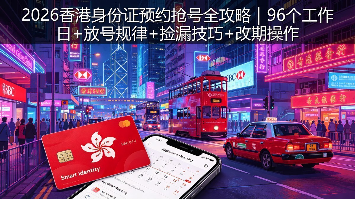 2026香港身份证预约抢号全攻略｜96个工作日+放号规律+捡漏技巧+改期操作