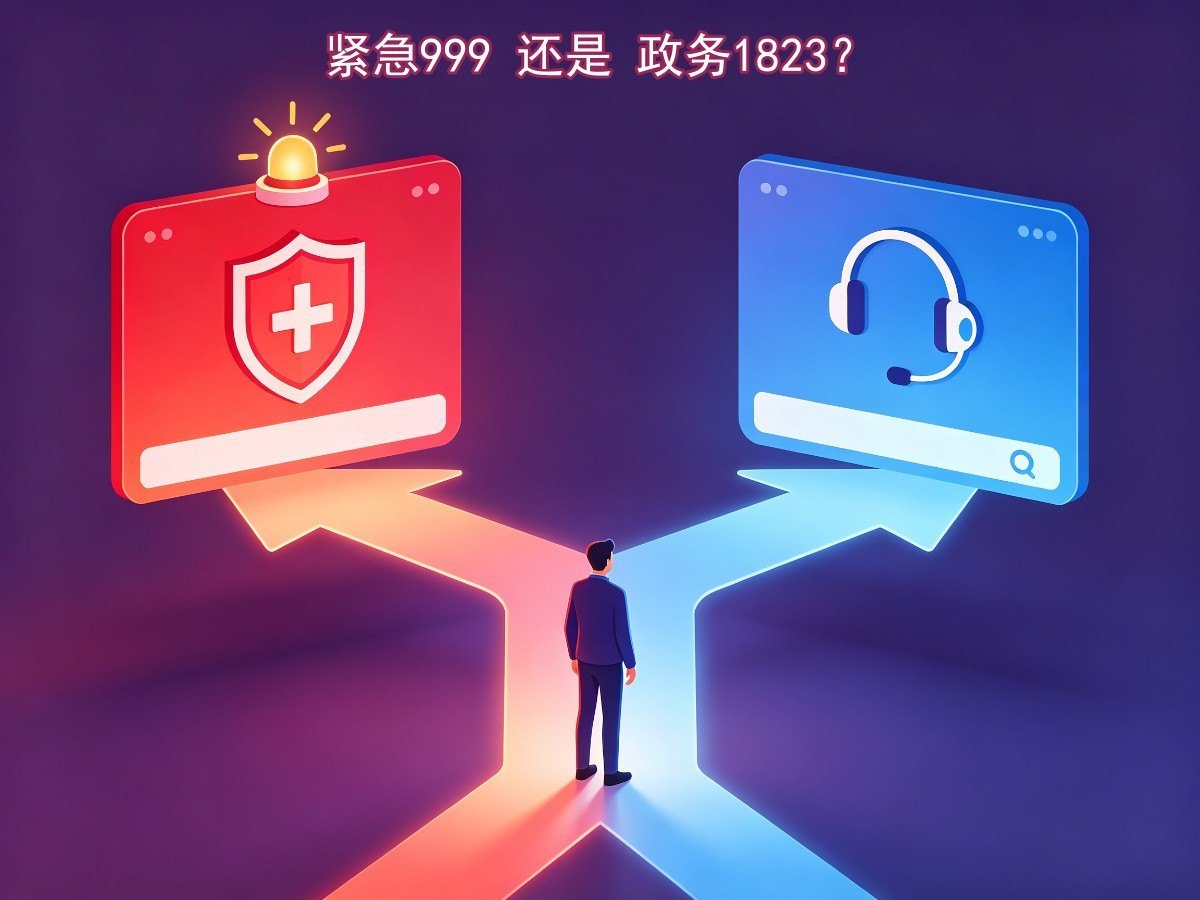 紧急999和政务1823如何区分
