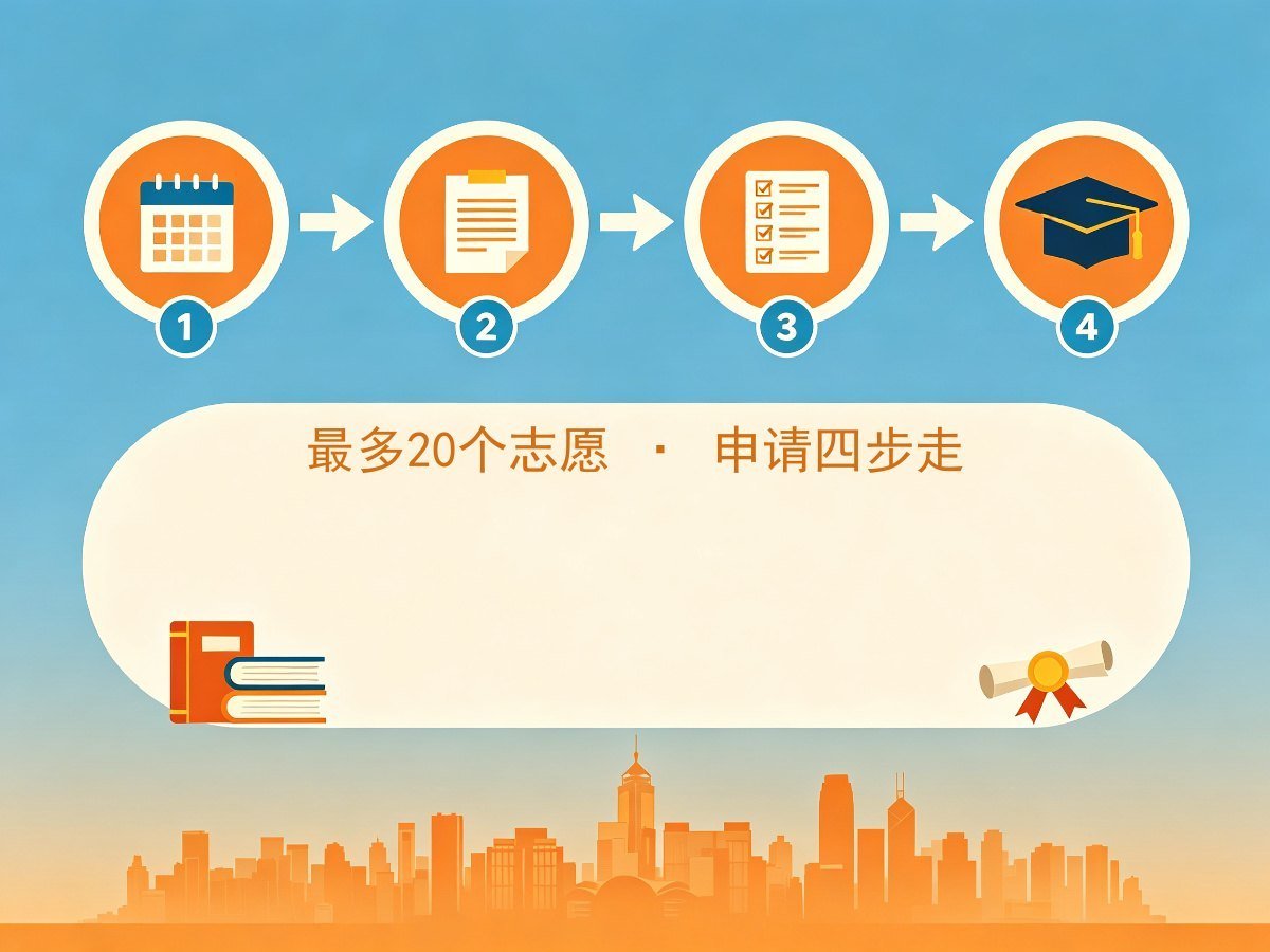 JUPAS最多20个课程志愿与申请四阶段时间线