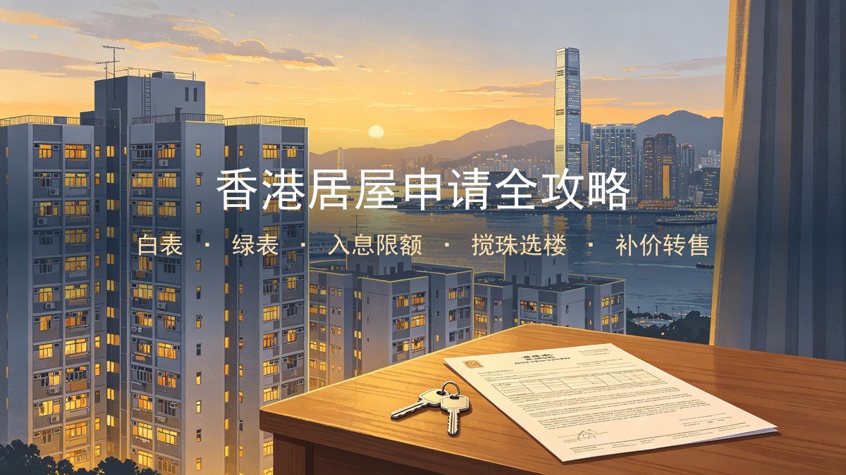 2026香港居屋申请全攻略｜白表绿表资格+入息限额+申请费+搅珠选楼+补价转售