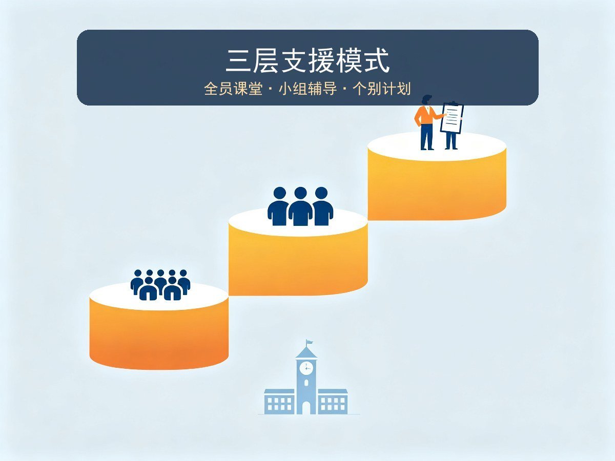 香港SEN融合教育三层支援模式信息图