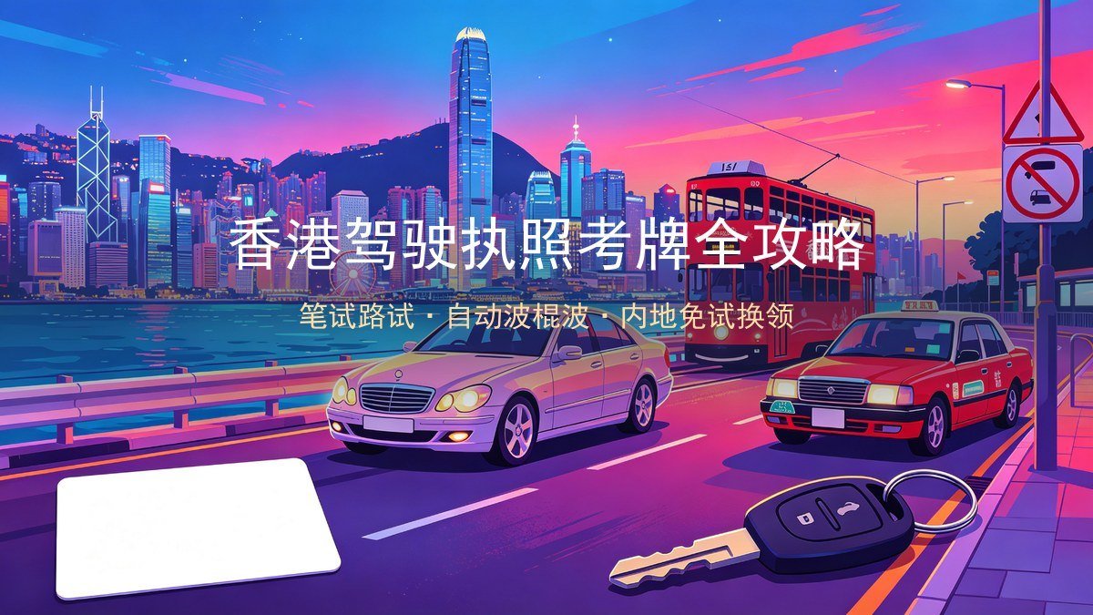 2026香港驾驶执照考牌全攻略｜笔试路试+自动波棍波+P牌+内地驾照免试签发+网上预约柜位
