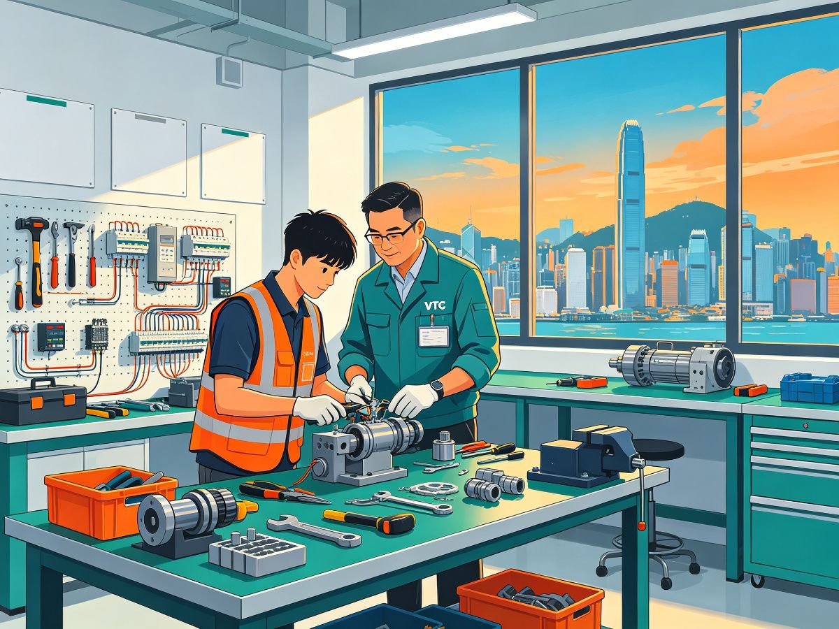 香港VTC实训工坊师傅带学徒实操场景