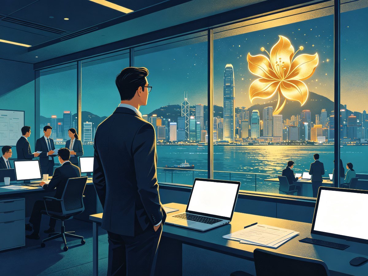 国际人才在香港办公室发展望维港场景