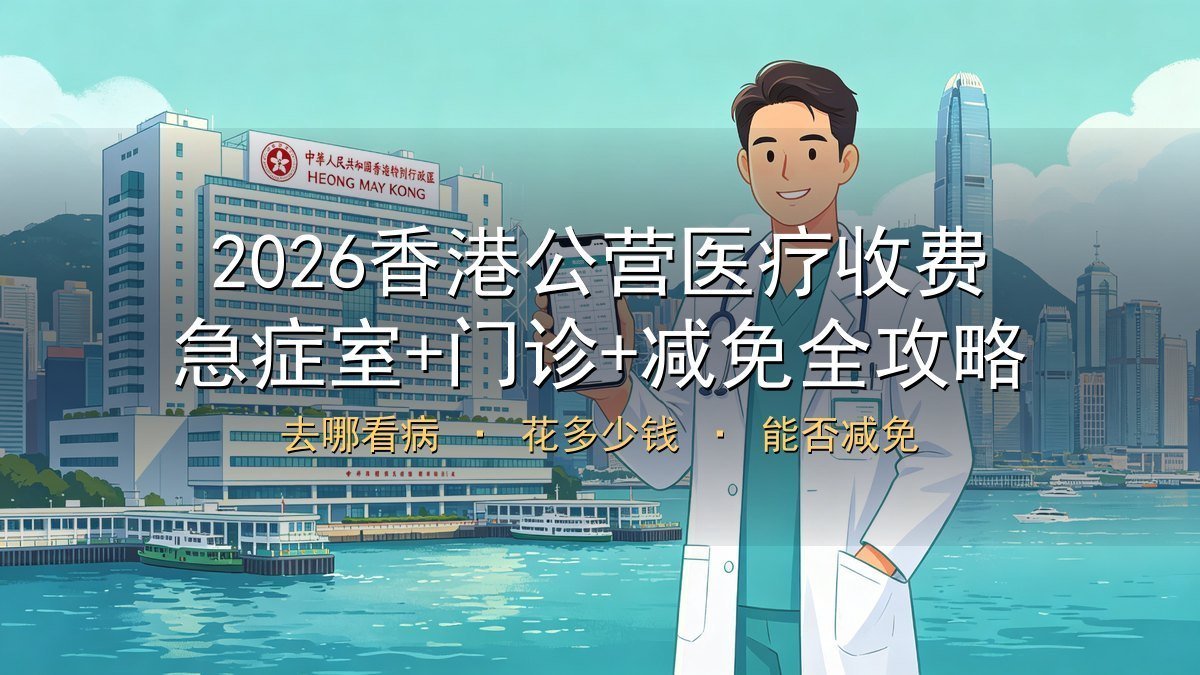 2026香港公营医疗收费全攻略｜急症室$400+家庭医学诊所$150+专科$250+住院$300+减免资格自测