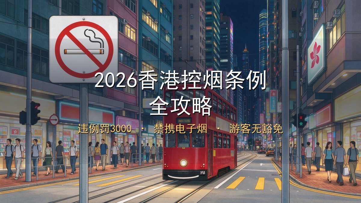 2026香港控烟条例全攻略｜违例罚3000+禁携电子烟+游客无豁免