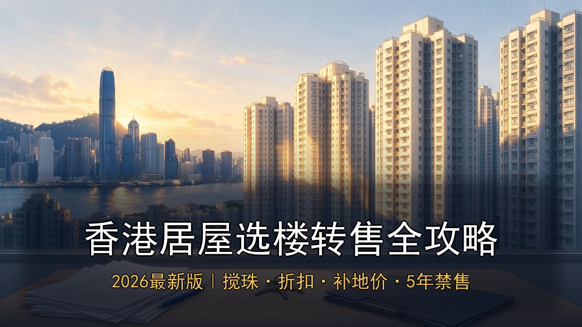 2026香港居屋选楼转售全攻略｜搅珠次序+楼价折扣+补地价+二手白表+5年禁售