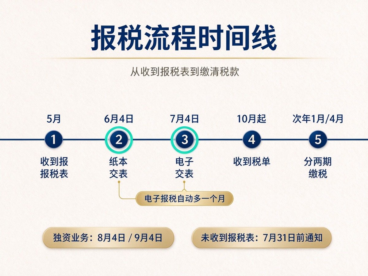 香港报税流程时间线信息图 截止日期与电子报税宽限