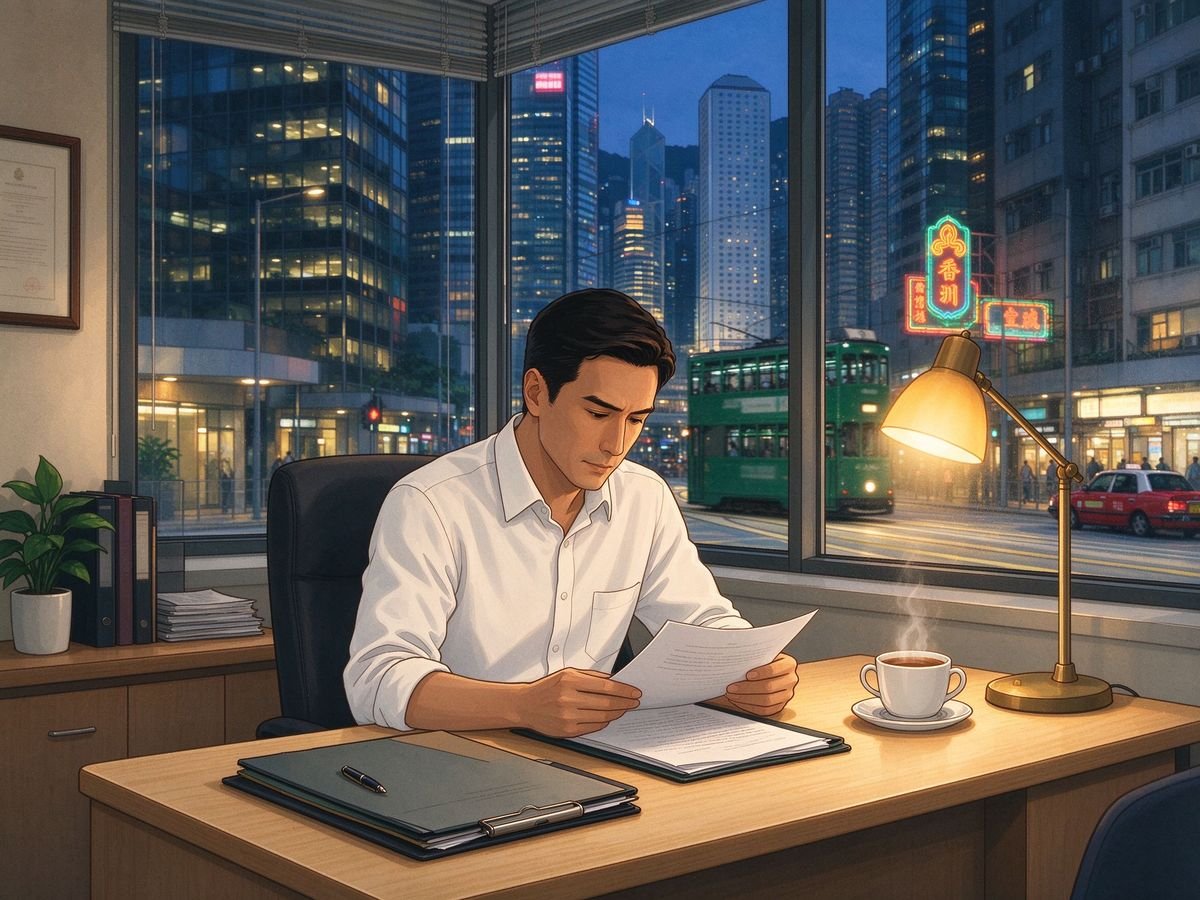 香港买楼律师办理楼契与打厘印场景插图